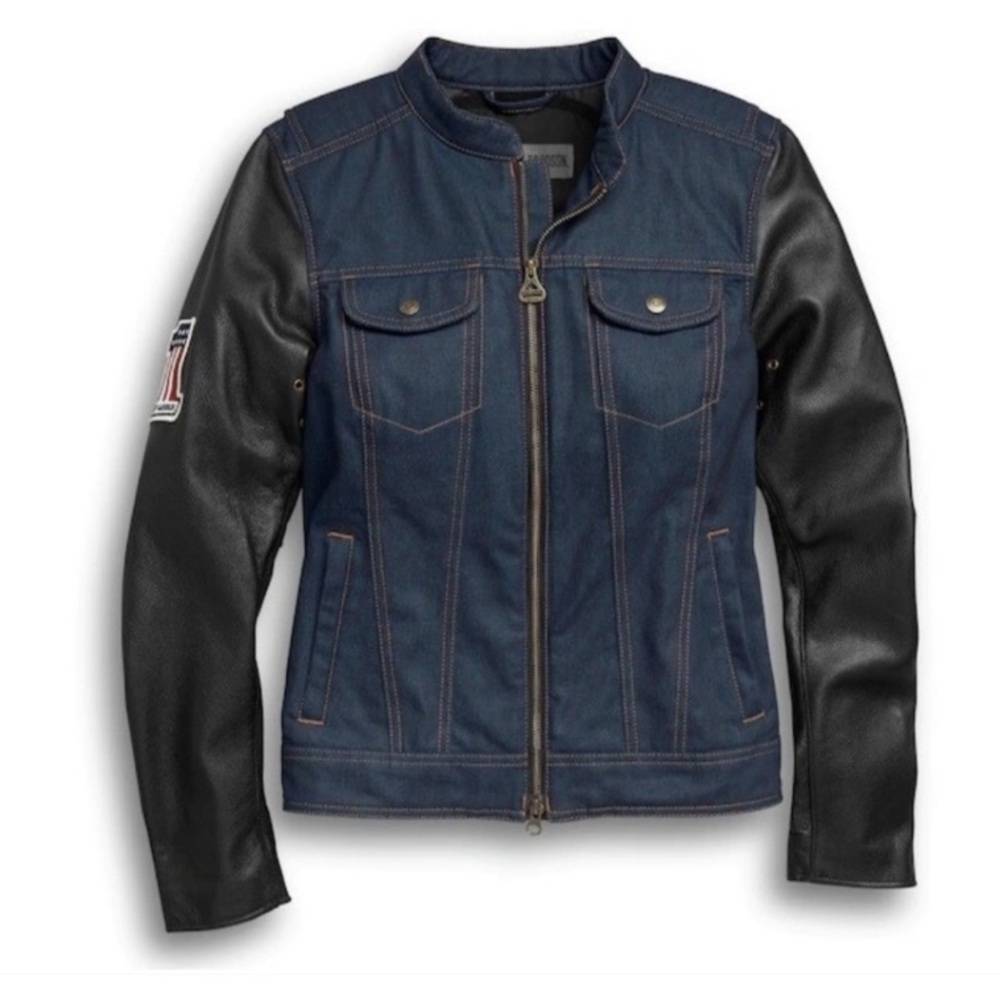 Harley Davidson Denim arterial abrasion jacket
